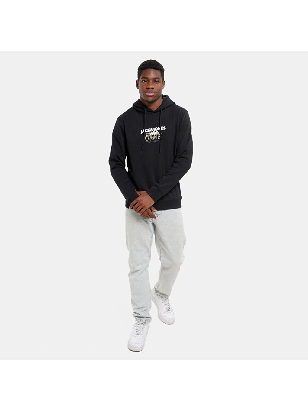 Jack & Jones Hood Bushwick Erkek Siyah Kapüşonlu Sweatshirt - 1