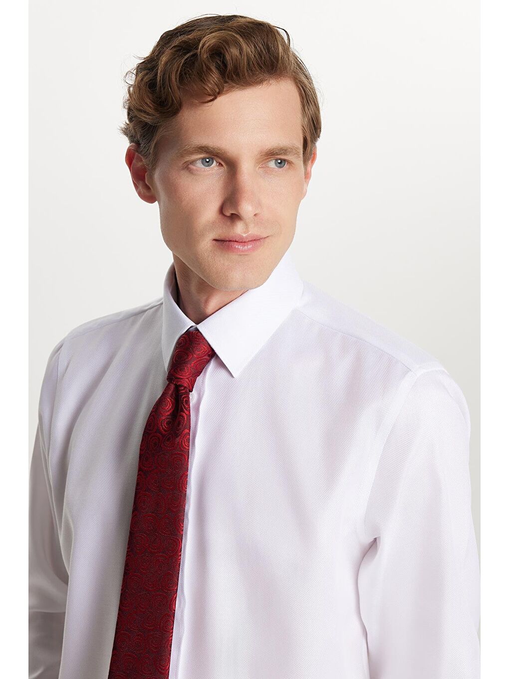 Regular Fit Beyaz Non-Iron %100 Pamuk Doğa Dostu Ekoteks Belgeli Ütü Gerektirmez Gömlek-1