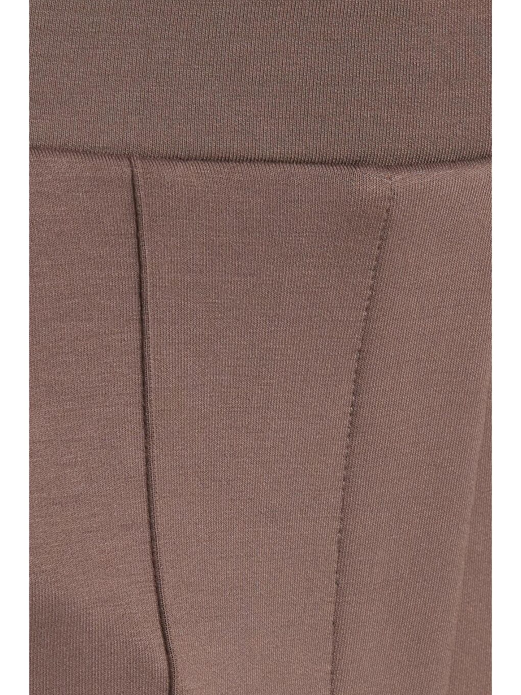 Kahverengi Kadın Relax Fit Rahat Kesim Modal Kumaş Yüksel Bel Geniş Paça Açık Kahve Pantolon-5