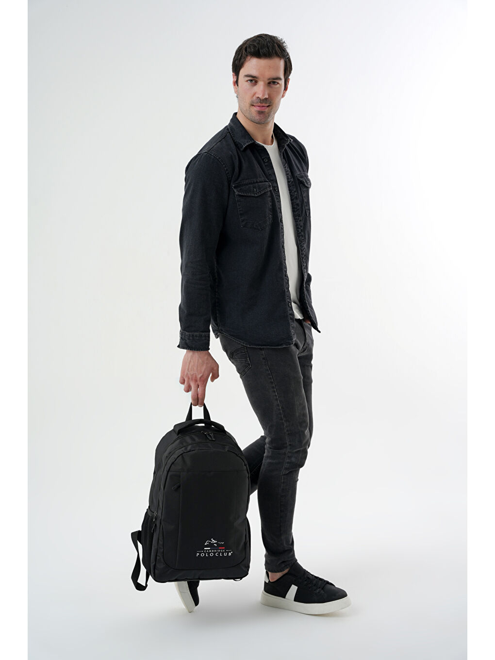 Siyah Unisex Çok Gözlü Sırt Çantası Plcan2172-1