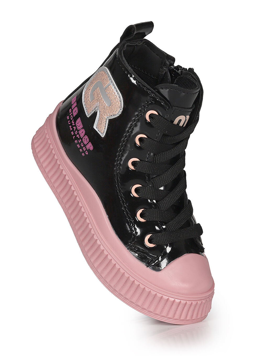 Siyah Wasp Fermuarlı Günlük Kız Bebek Bot Ayakkabı