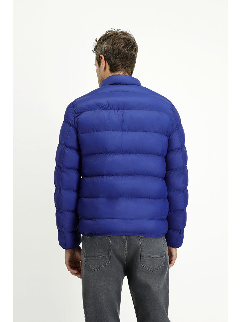 Mavi Çantalı Spor Şişme Mont-4