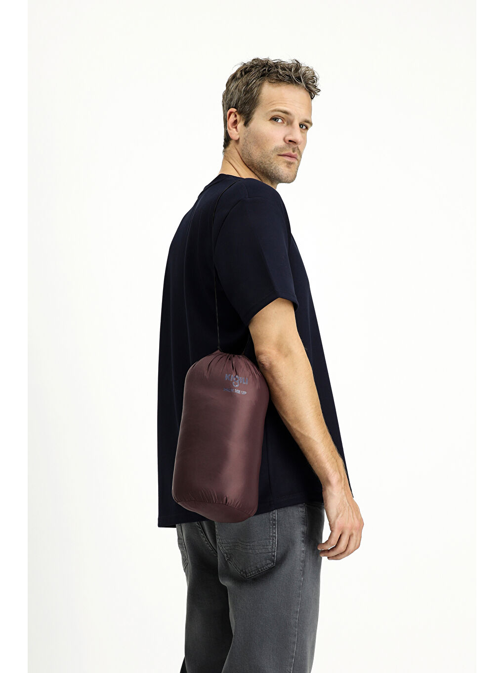 Mavi Çantalı Spor Şişme Mont-5