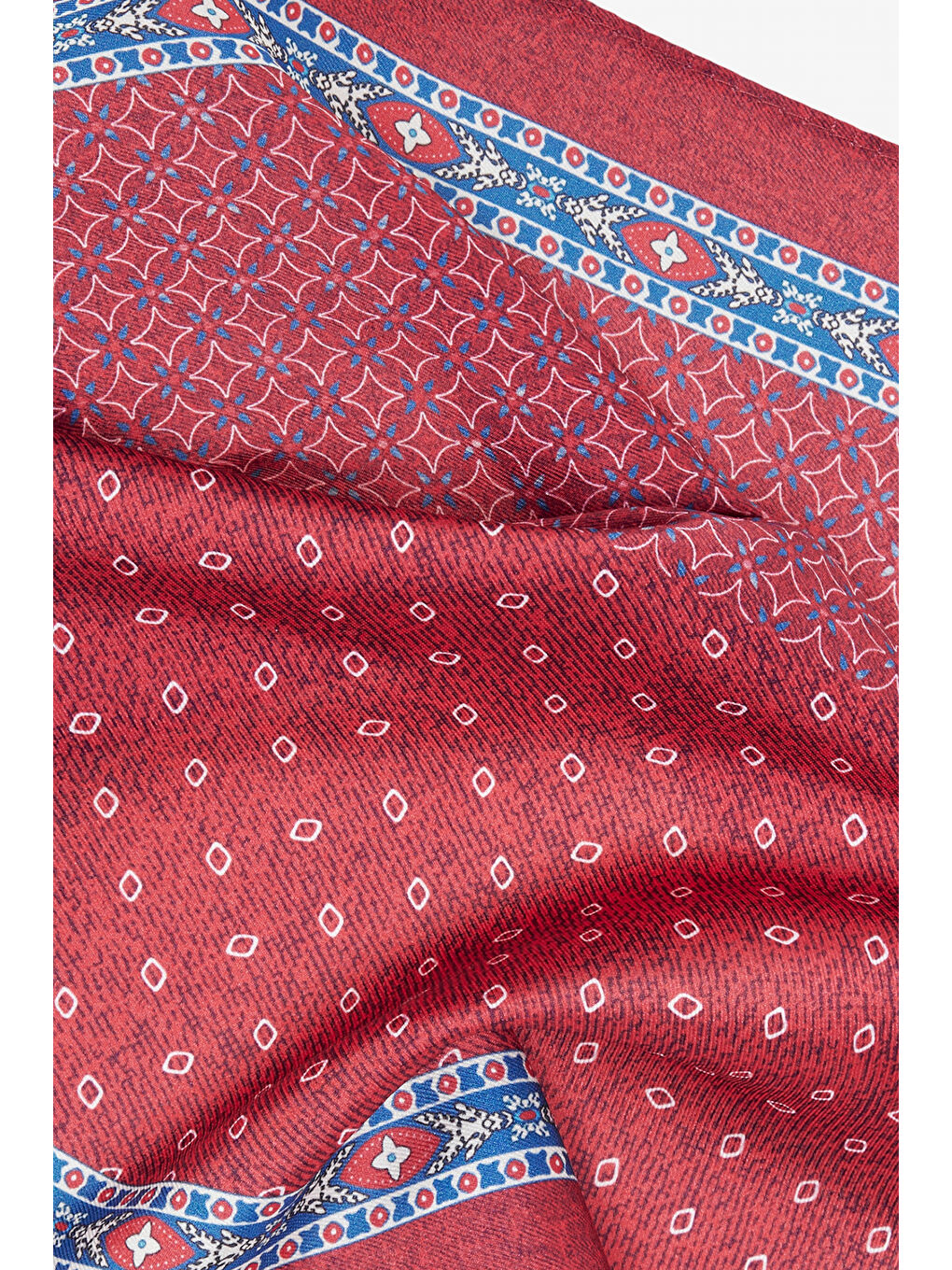 Erkek Bordo-Mavi Desenli Mendil-2
