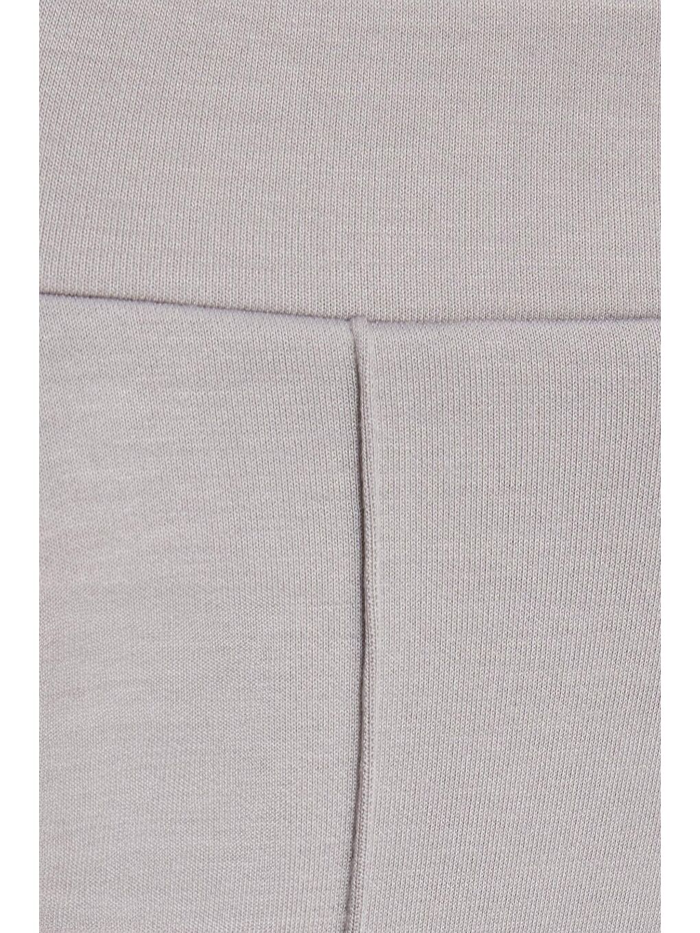 Kadın Relax Fit Rahat Kesim Modal Kumaş Yüksel Bel Geniş Paça Gri Pantolon-5