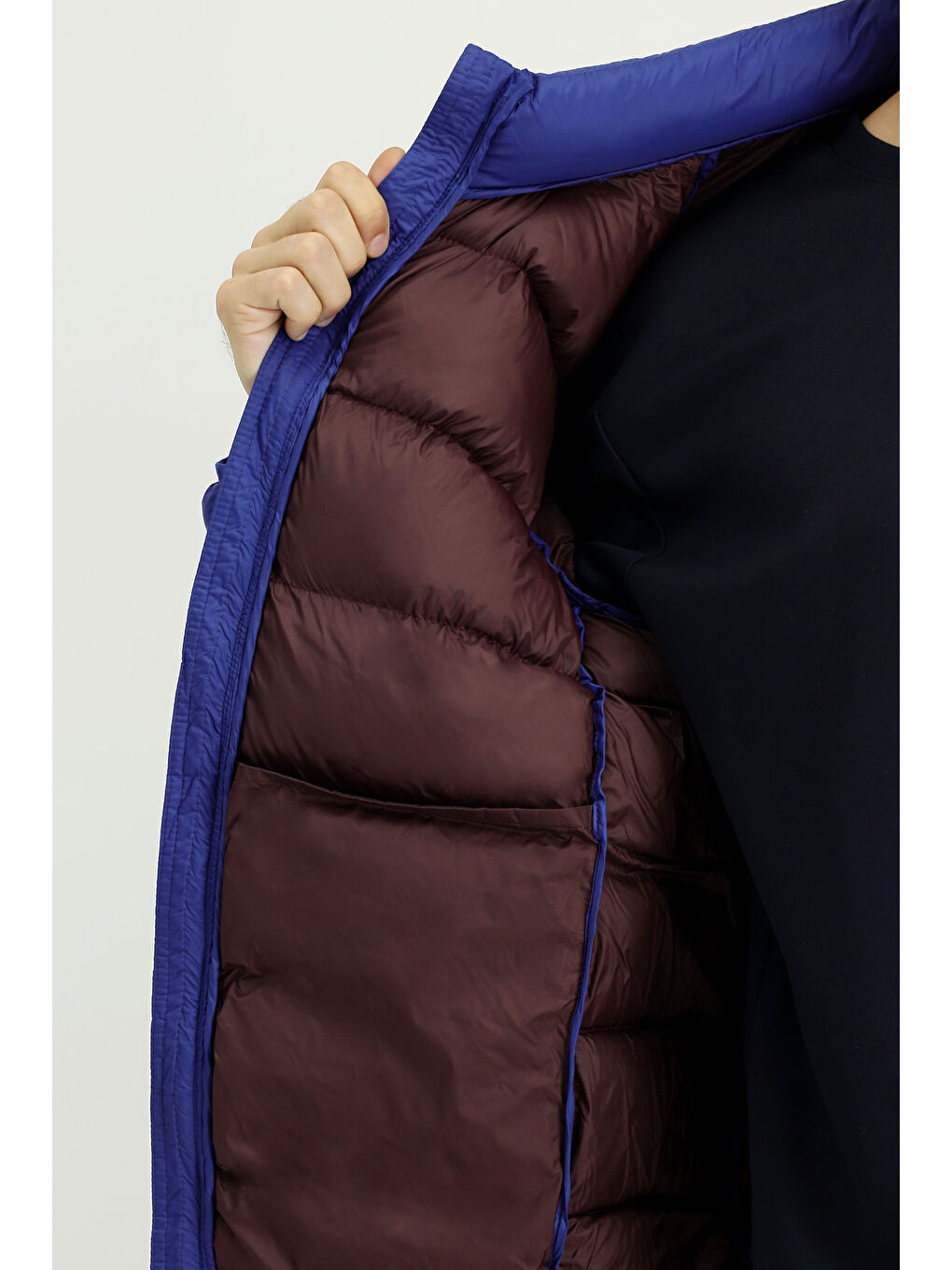 Mavi Çantalı Spor Şişme Mont-6