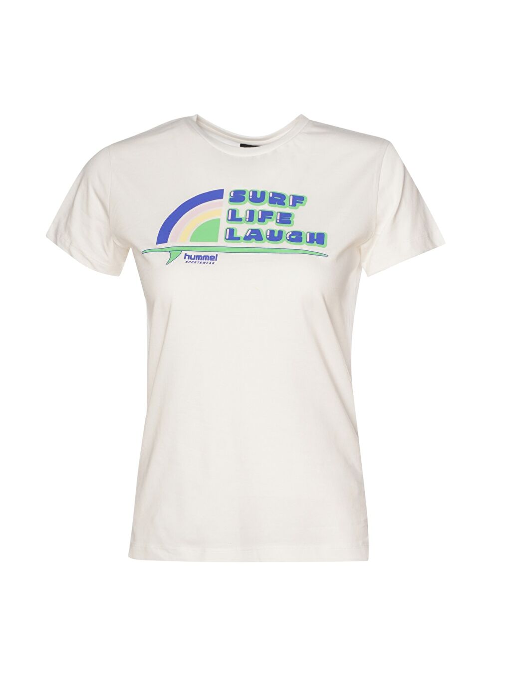 Baris Kadın Beyaz Yuvarlak Yaka Tişört-1