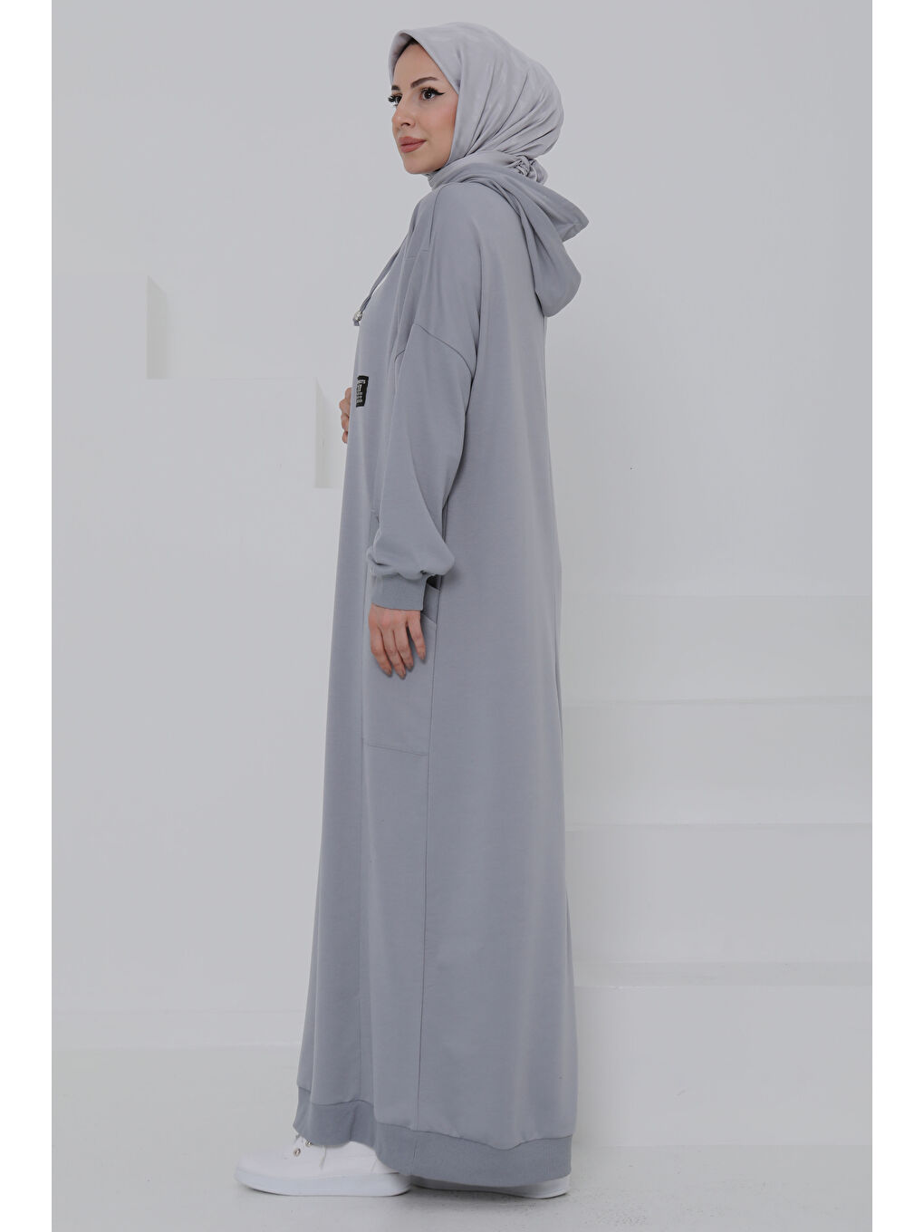 Cepli Armalı Elbise Gri - 27048-5