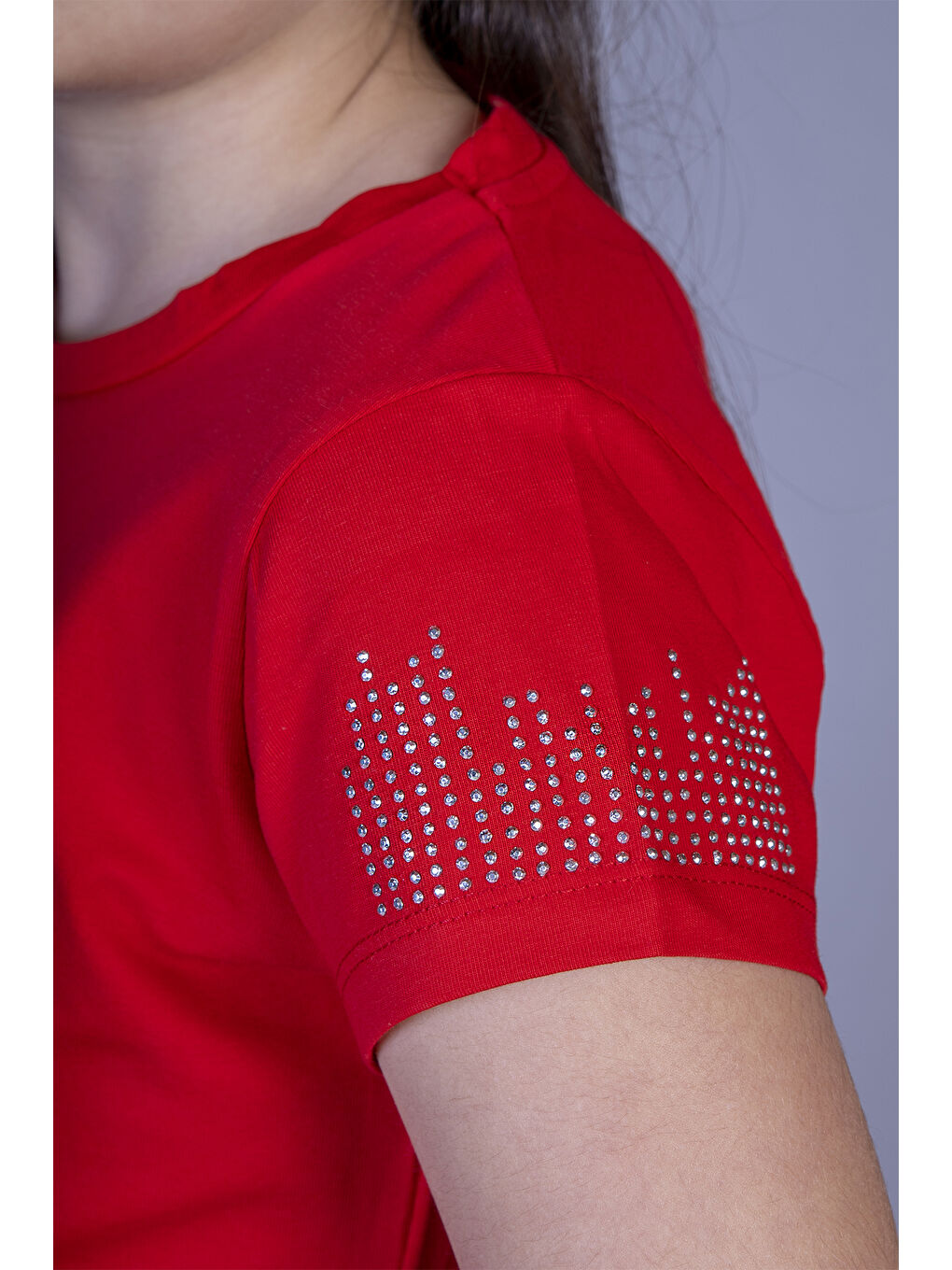 Kırmızı Kız Çocuk Baskılı Tişört-2