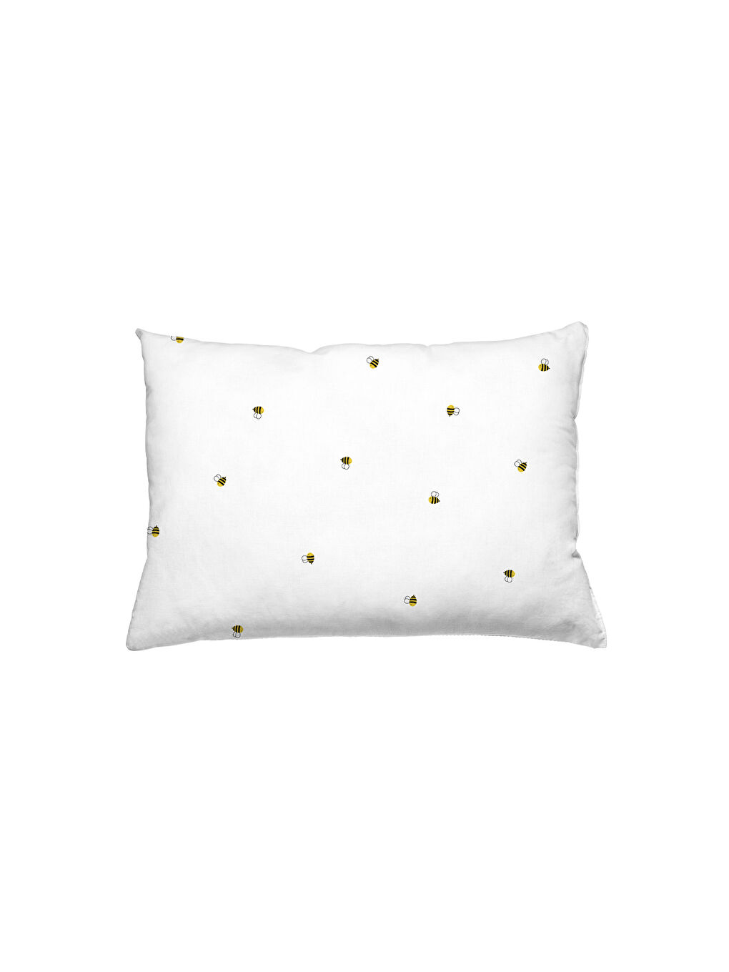 Beyaz Happy Bee Allover Saten Lastikli Çarşaf Seti- 70x140x20+35x45cm-4
