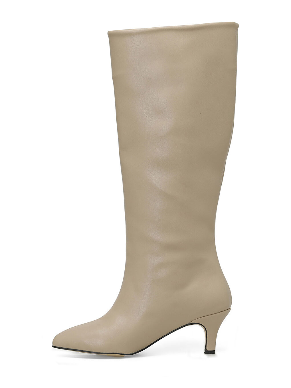 Bej HELLY 3PR Krem Kadın Topuklu Çizme-2