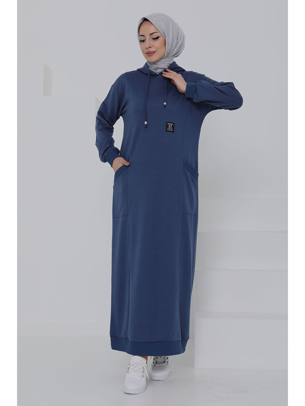 İndigo Cepli Armalı Elbise Indigo - 27048-1