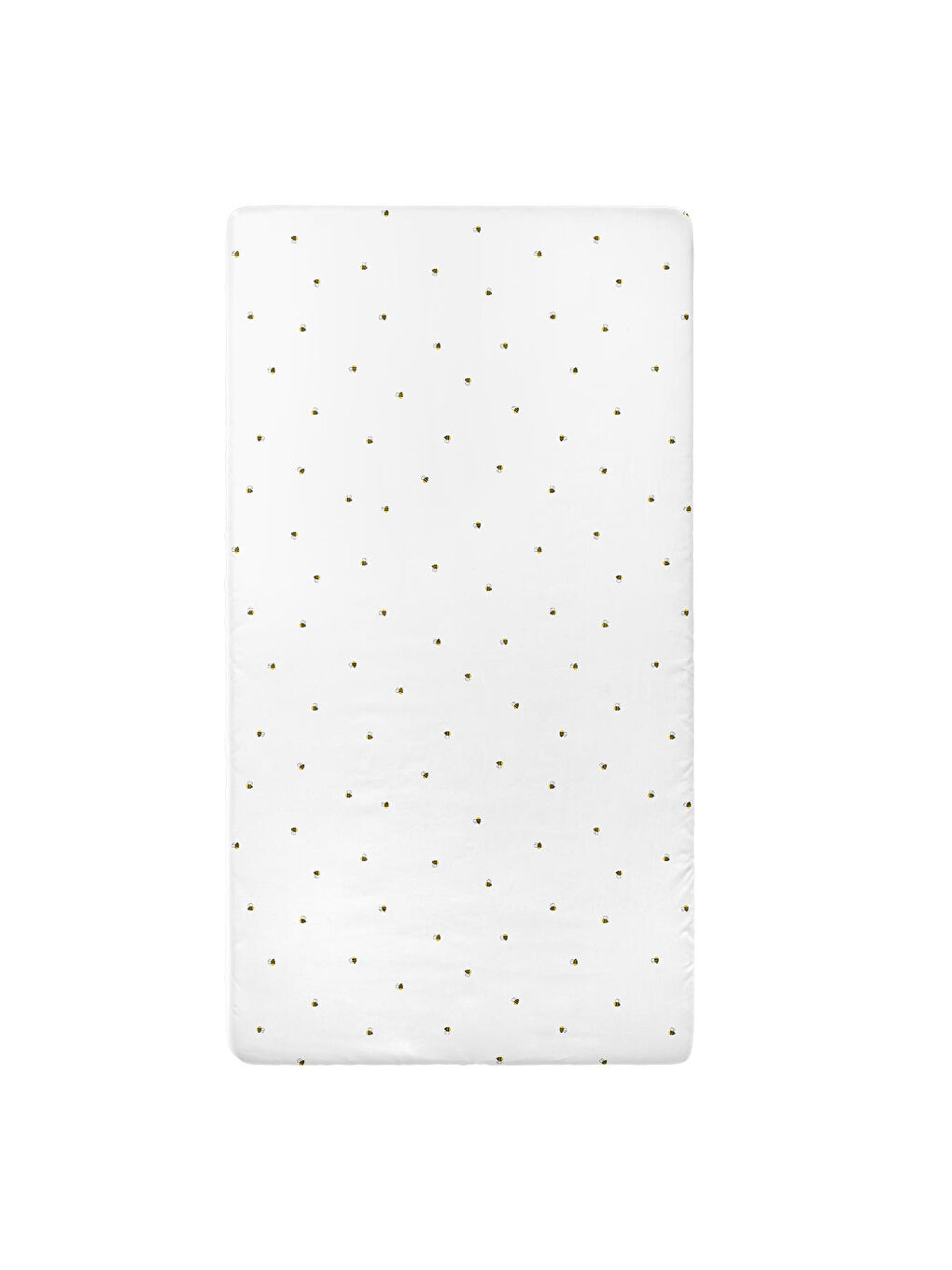 Beyaz Happy Bee Allover Saten Lastikli Çarşaf Seti- 70x140x20+35x45cm-5