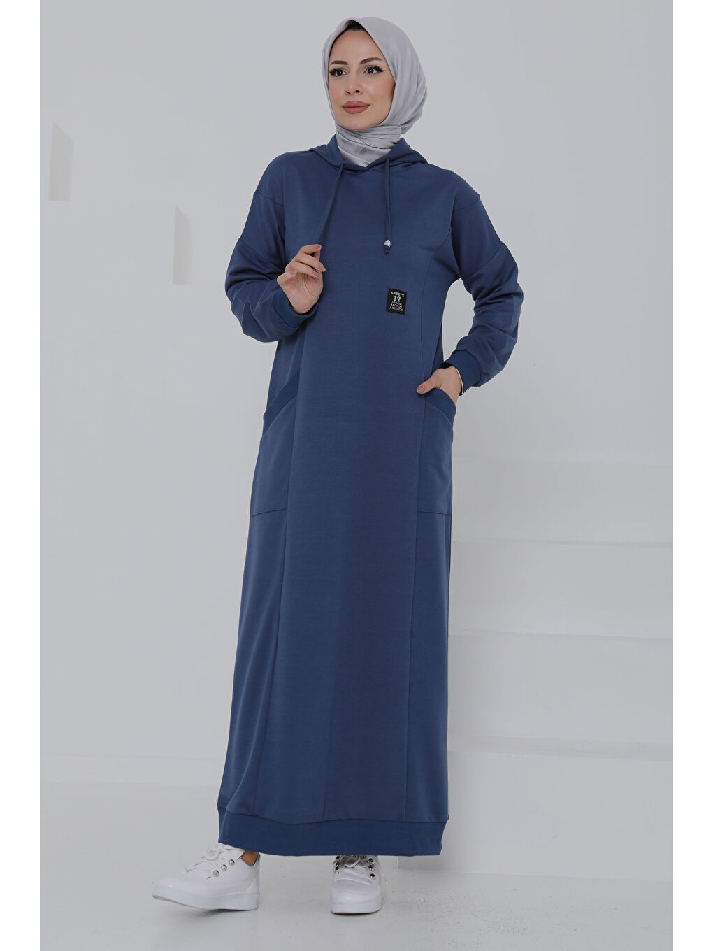 İndigo Cepli Armalı Elbise Indigo - 27048-2