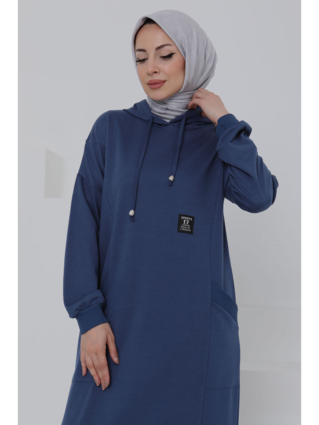 İndigo Cepli Armalı Elbise Indigo - 27048-3