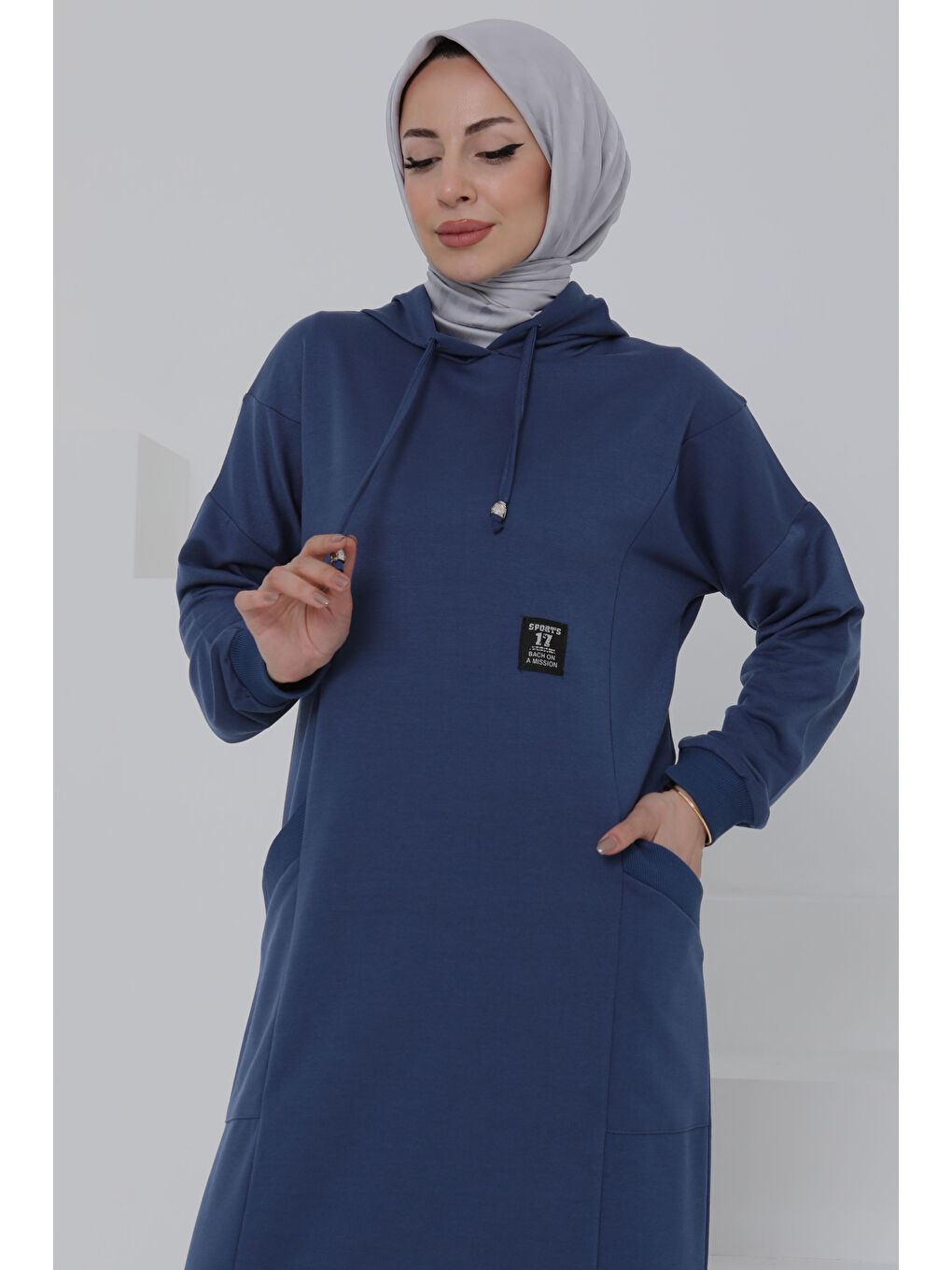 İndigo Cepli Armalı Elbise Indigo - 27048-5