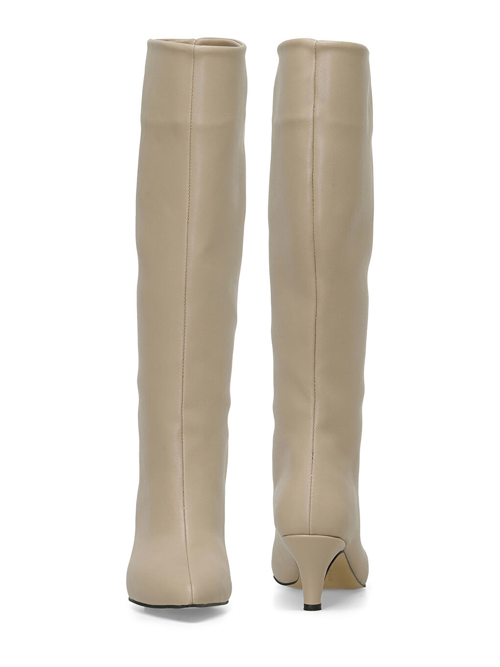 Bej HELLY 3PR Krem Kadın Topuklu Çizme-3
