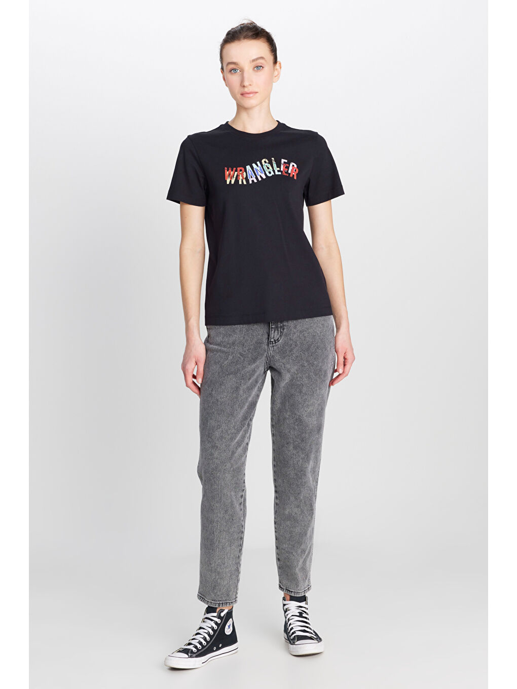 %100 Pamuk Regular Fit Normal Kesim Bisiklet Yaka Siyah Tişört-2