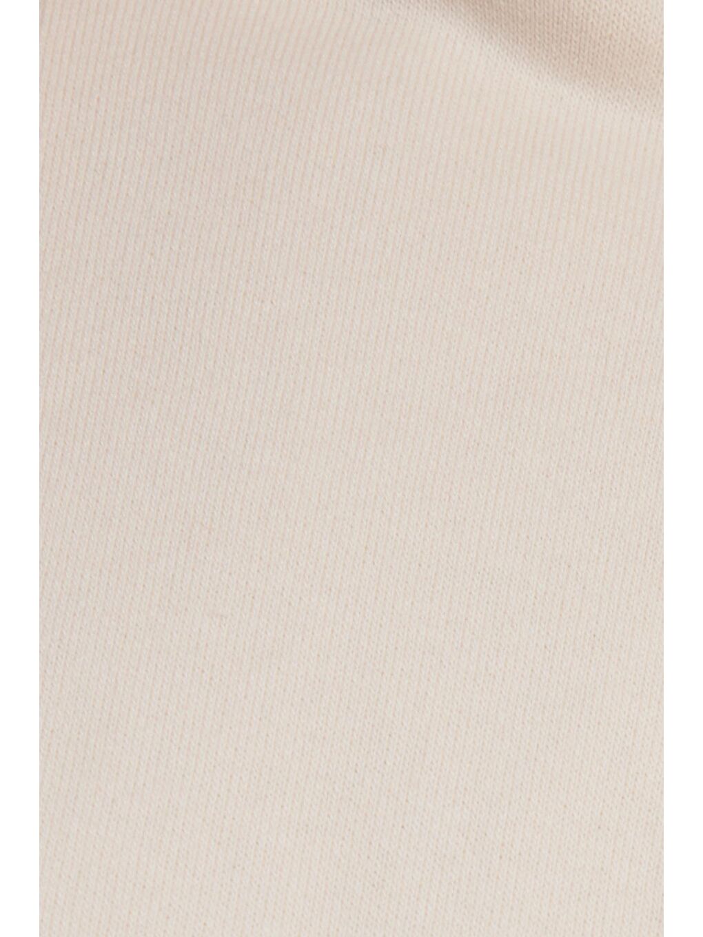 Bej Kadın Relax Fit Rahat Kesim Pamuklu Kapüşonlu Kanguru Cepli Taş Sweatshirt-5