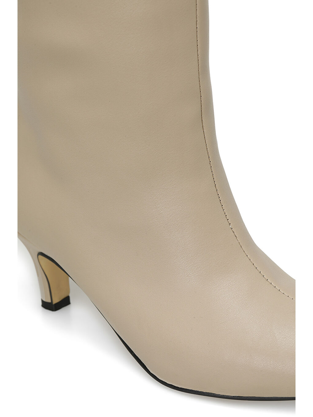 Bej HELLY 3PR Krem Kadın Topuklu Çizme-5