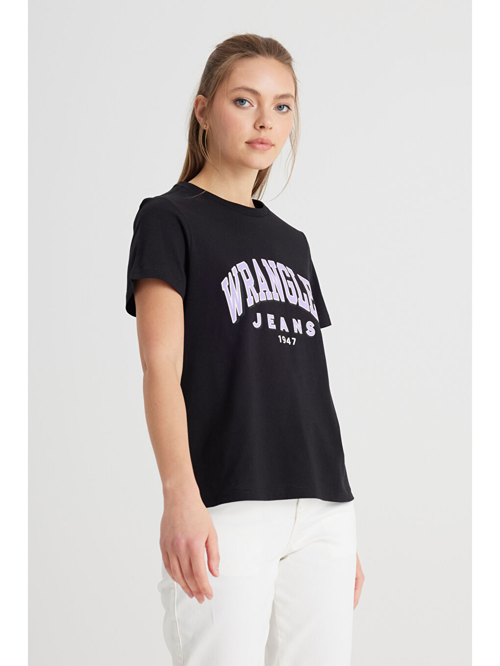 Regular Fit Normal Kesim Bisiklet Yaka %100 Pamuk Siyah Tişört-3