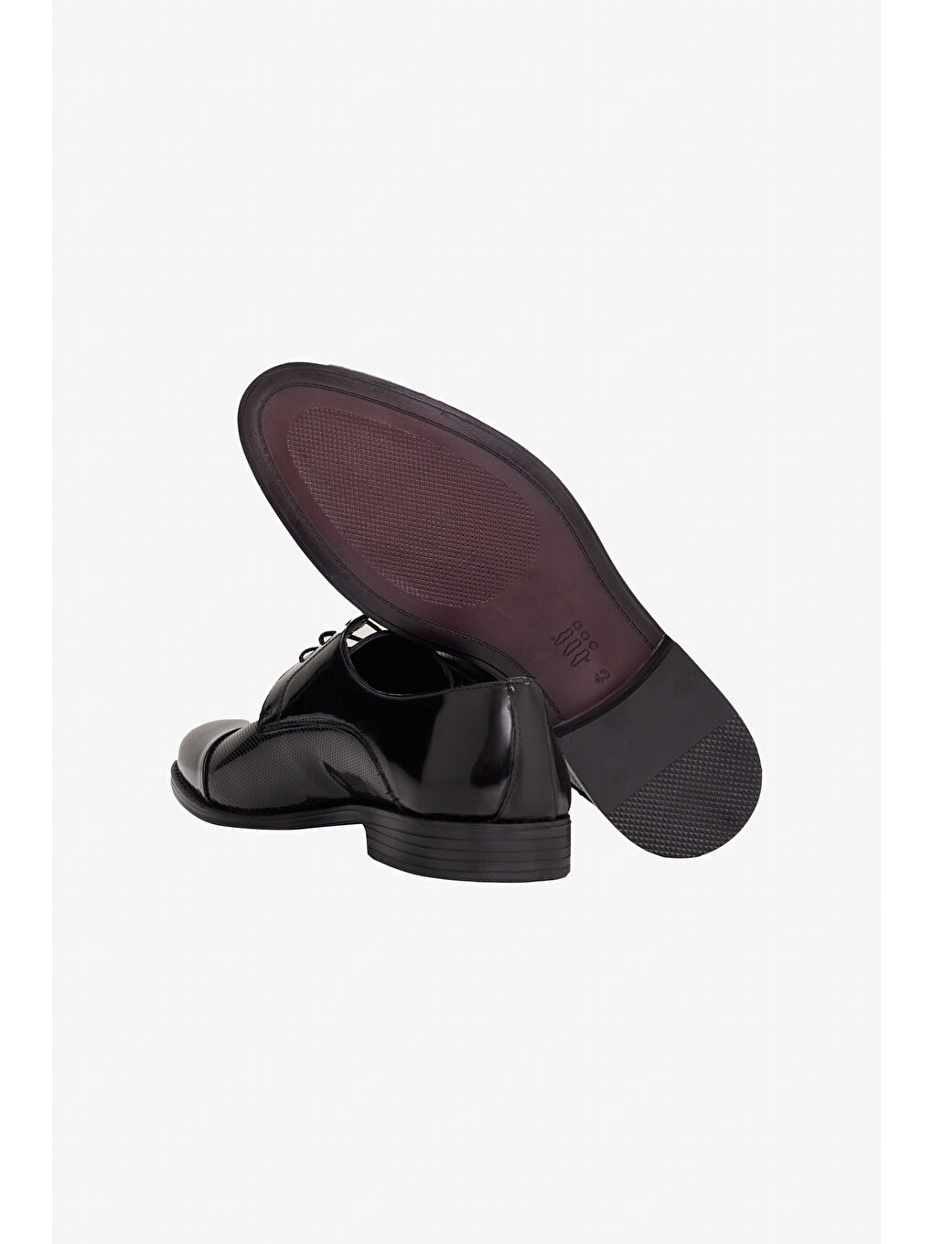 Erkek Siyah Rahat Taban Klasik Rugan Ayakkabı-2