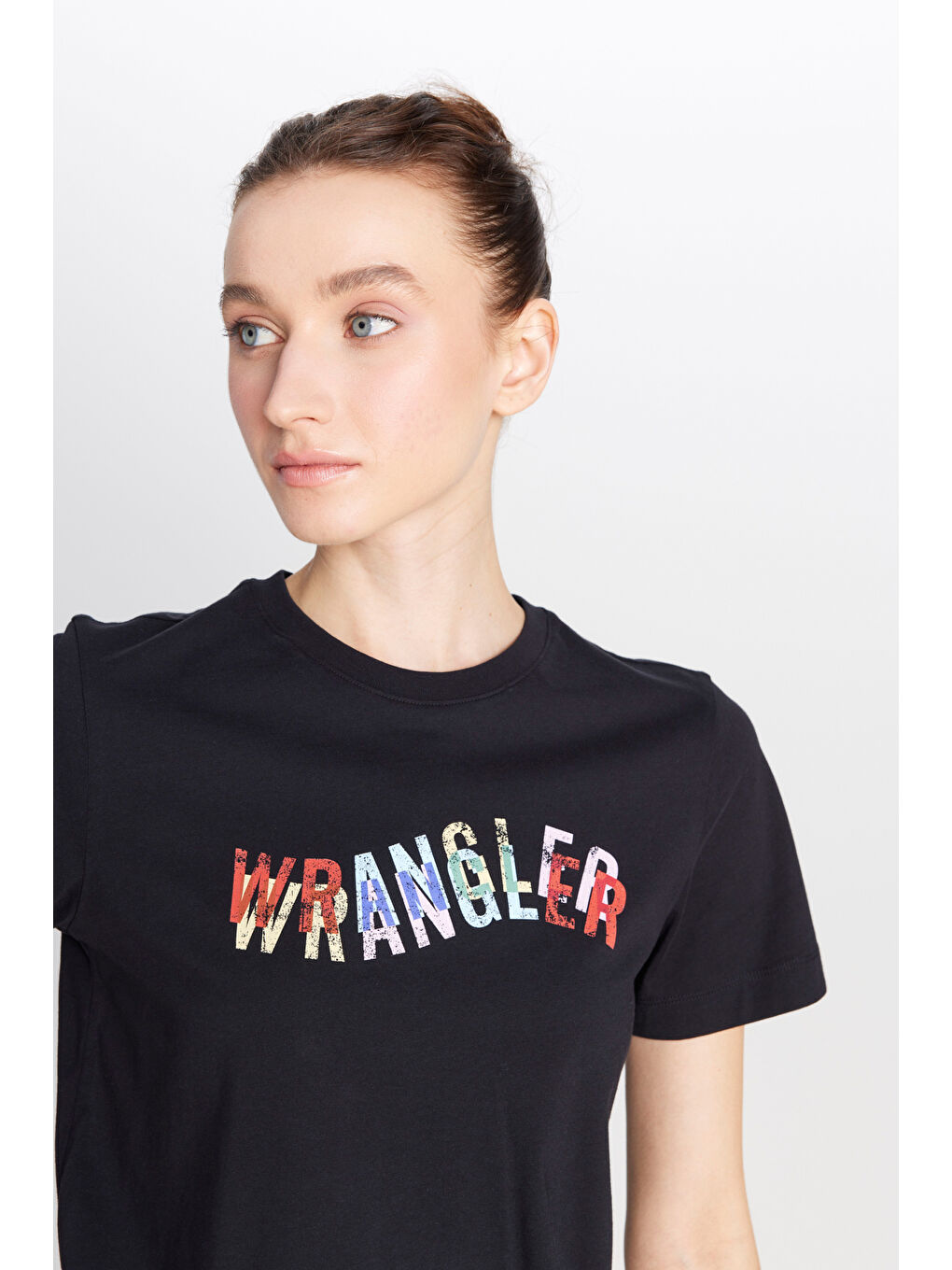 %100 Pamuk Regular Fit Normal Kesim Bisiklet Yaka Siyah Tişört-3