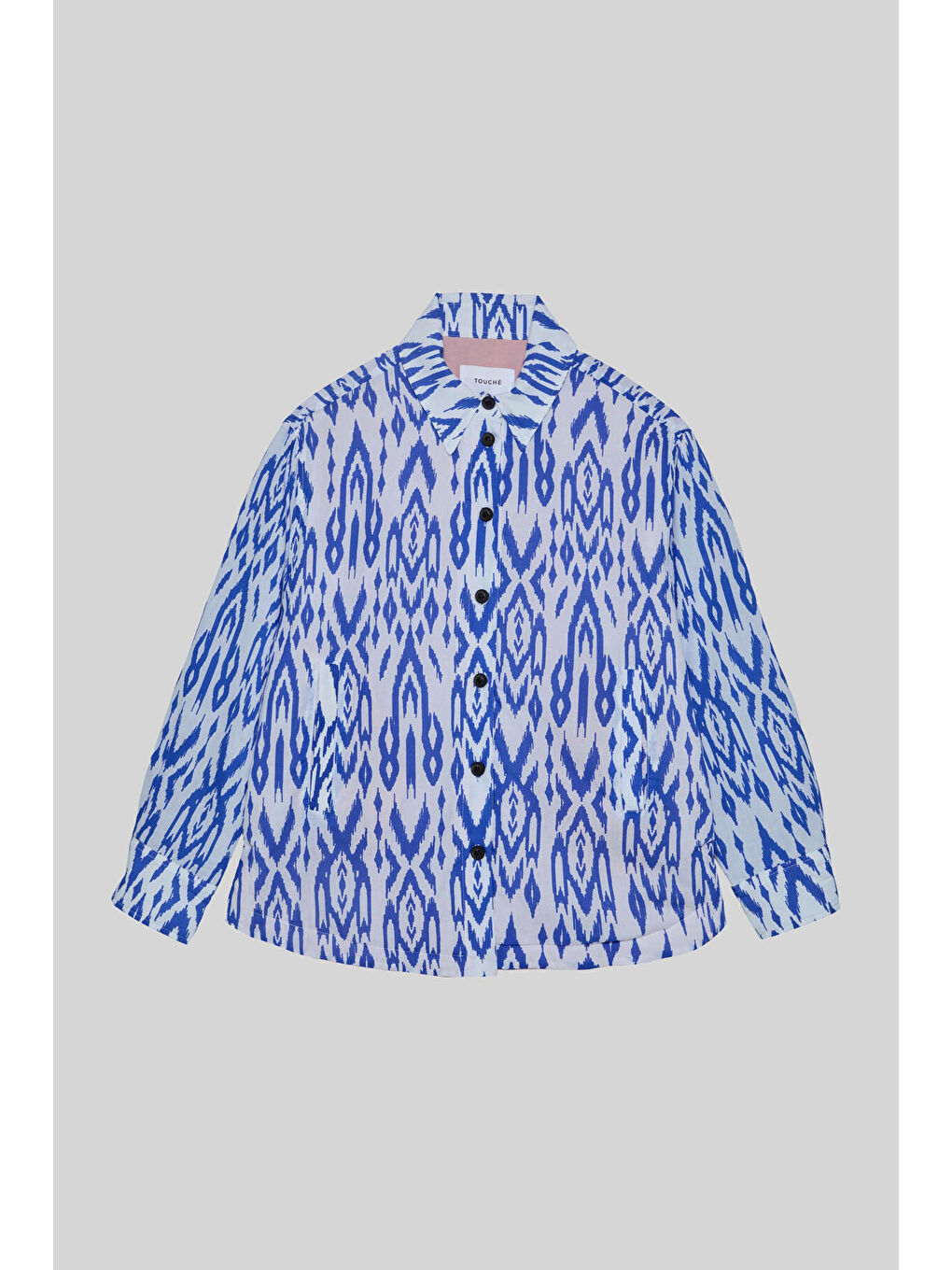 Mavi Desenli Kapitone Ceket-5