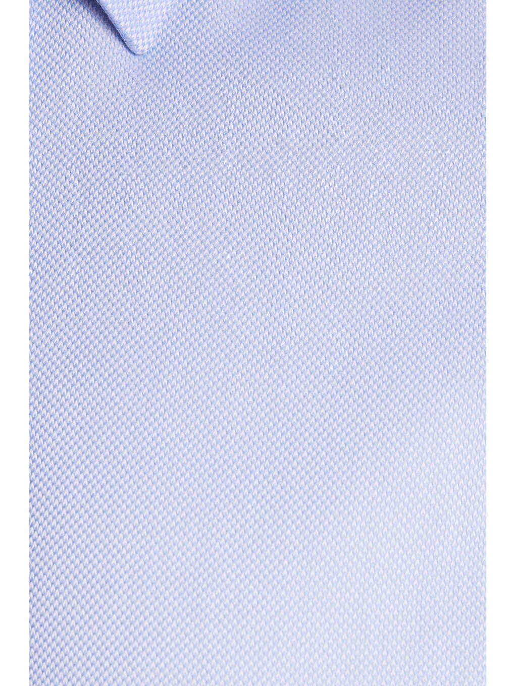 Regular Fit Mavi Non-Iron %100 Pamuk Doğa Dostu Ekoteks Belgeli Ütü Gerektirmez Gömlek-5