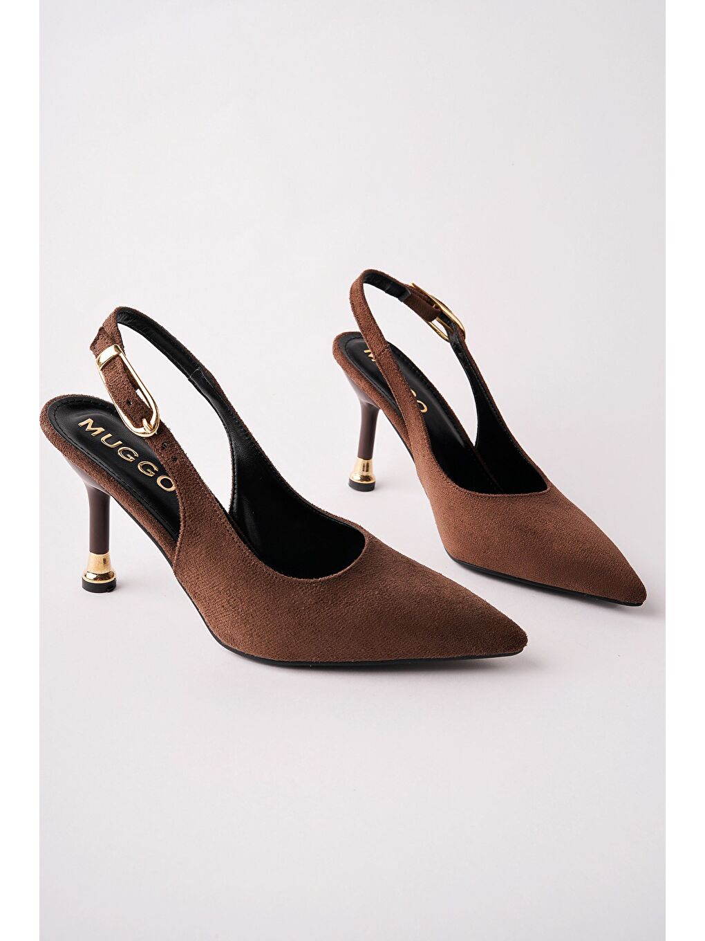 Sarı CHİC Sivri Burun Arkası Açık Kadın Topuklu Ayakkabı