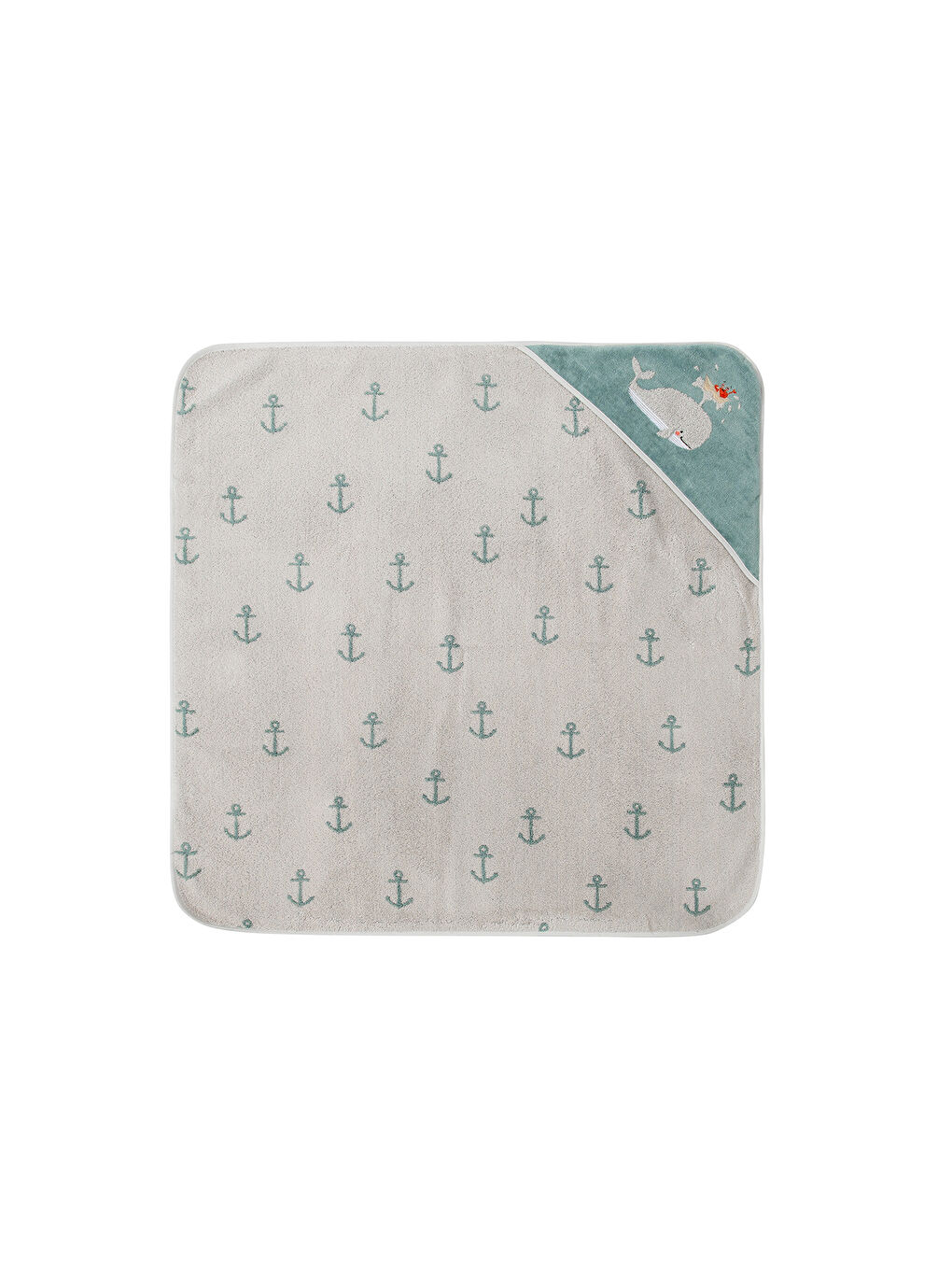 Yeşil Balina Jakarlı İşlemeli Velur Kundak - 80x80cm-4