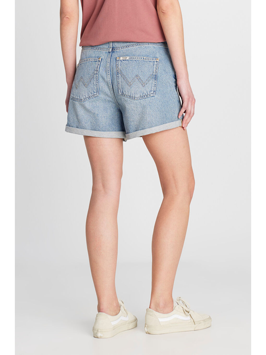 Yeşil %100 Pamuk Regular Fit Normal Kesim Mavi Mini Denim Jean Şort-3