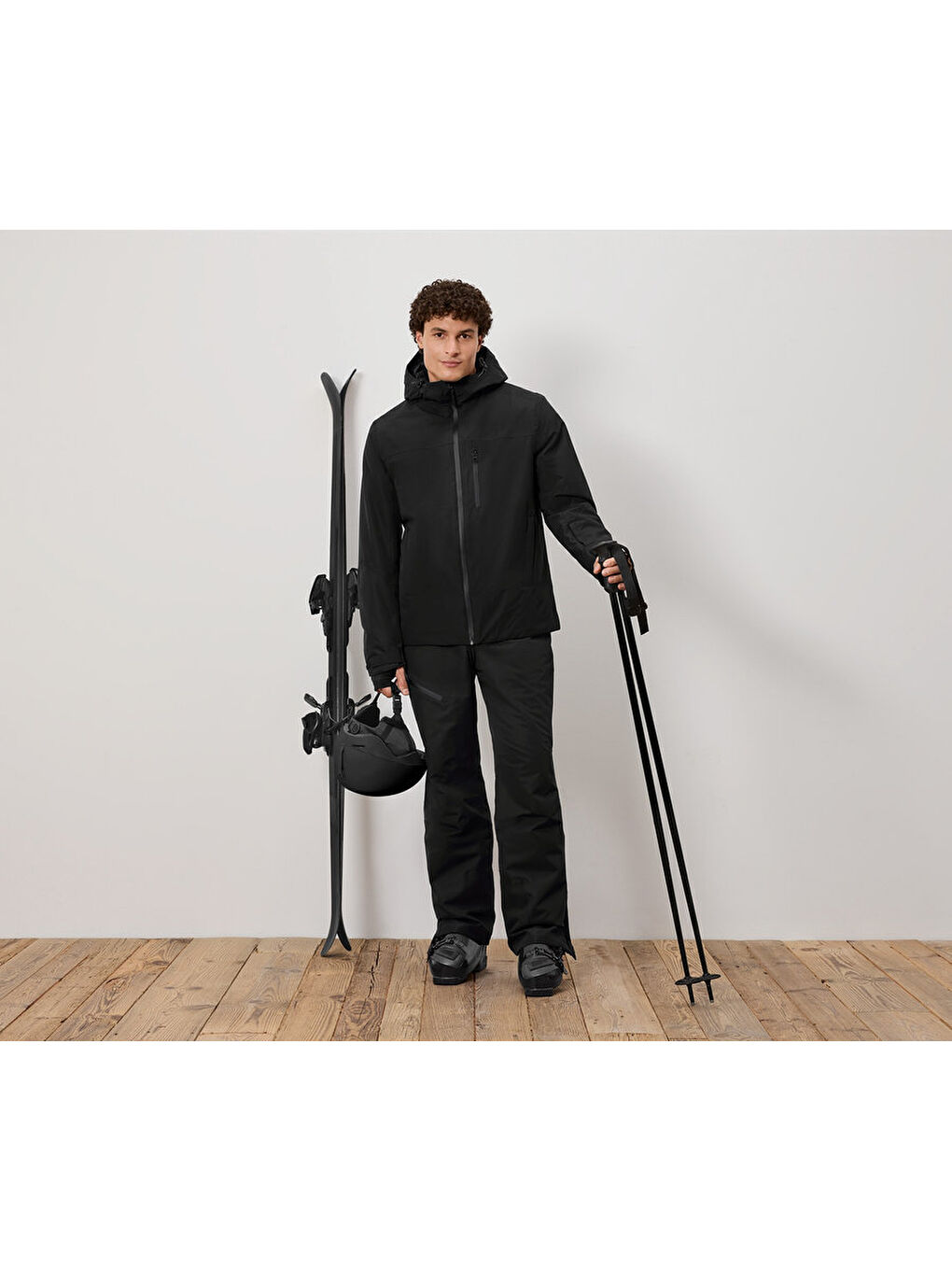 Erkek Kayak Ceketi, Spor, Siyah