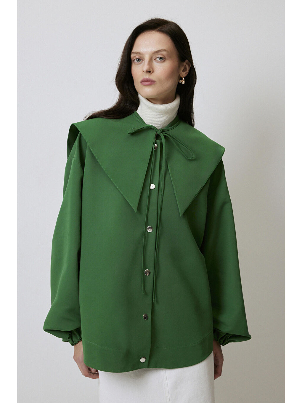 Yeşil Yaka Detaylı Bomber Ceket-2