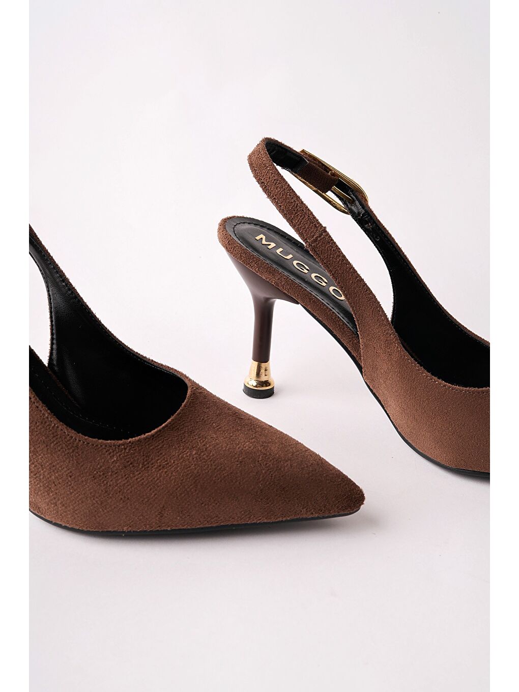 Sarı CHİC Sivri Burun Arkası Açık Kadın Topuklu Ayakkabı-2