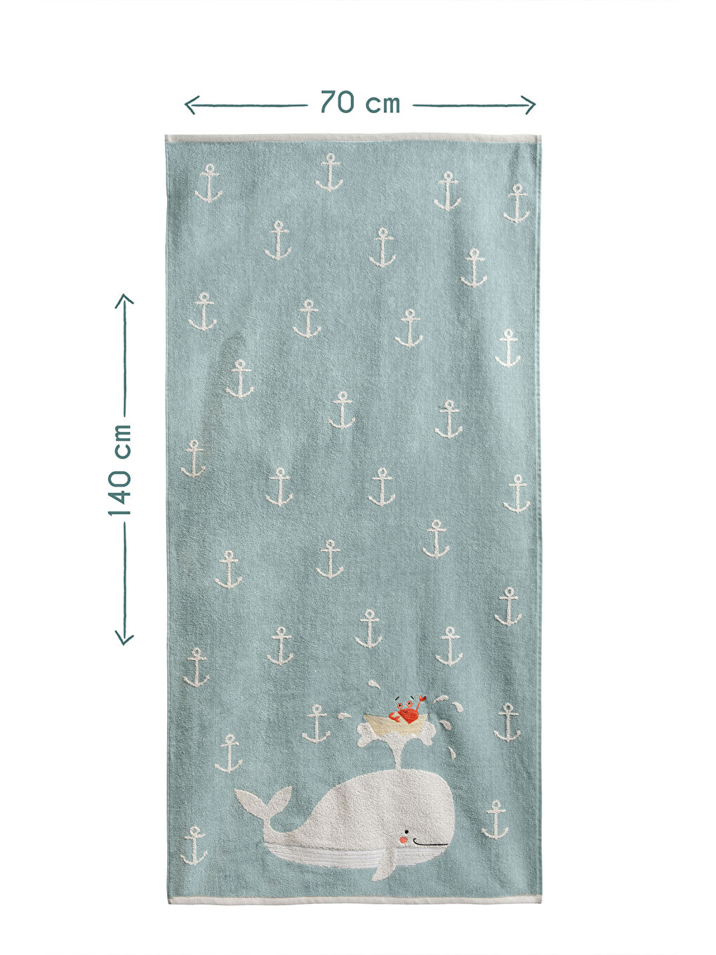 Yeşil Balina Jakarlı Havlu Seti - 80x80cm+70x140cm-7