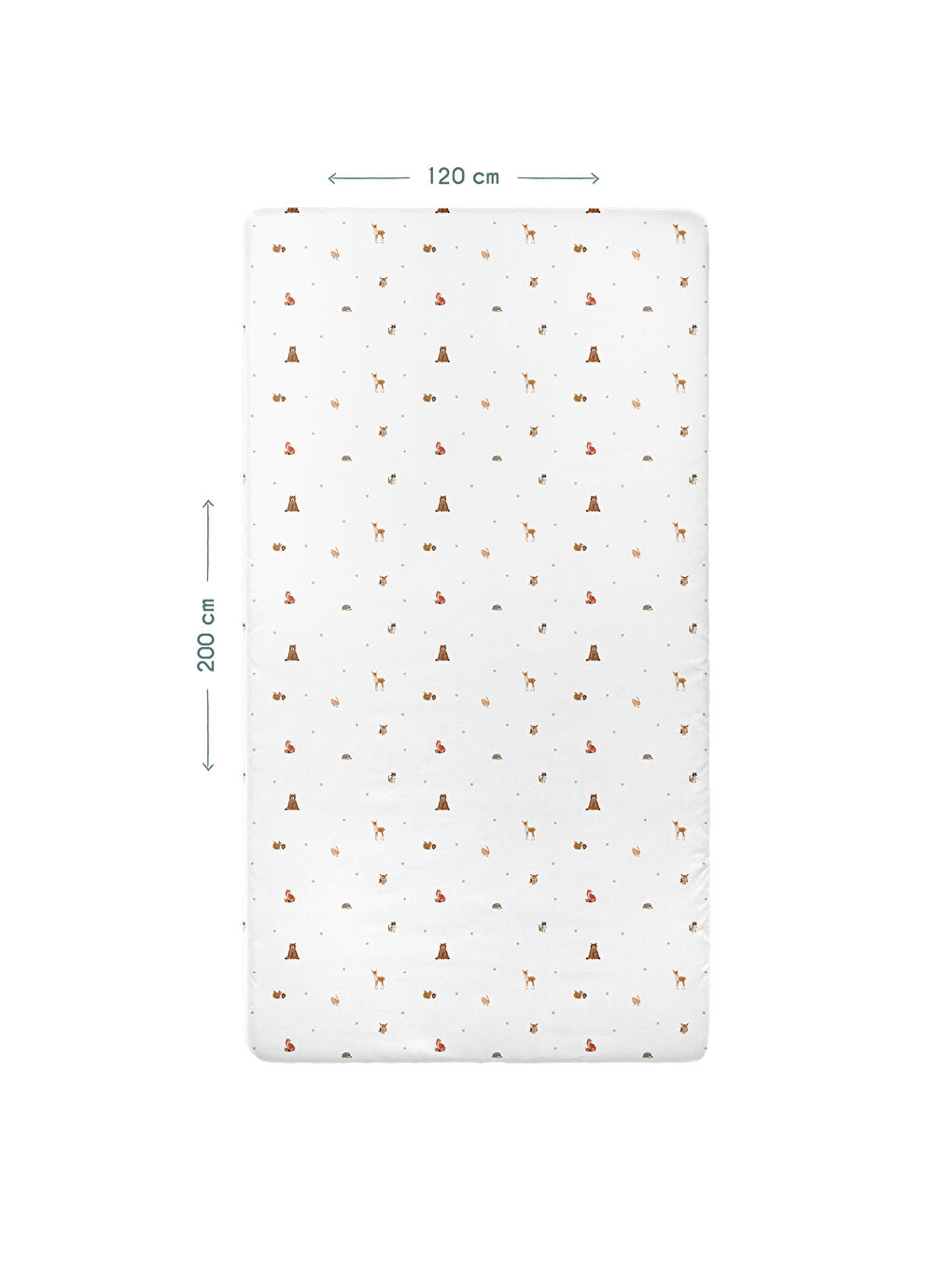 Beyaz Forest Amigos Saten Fitted Çarşaf - 120x200x30cm-1