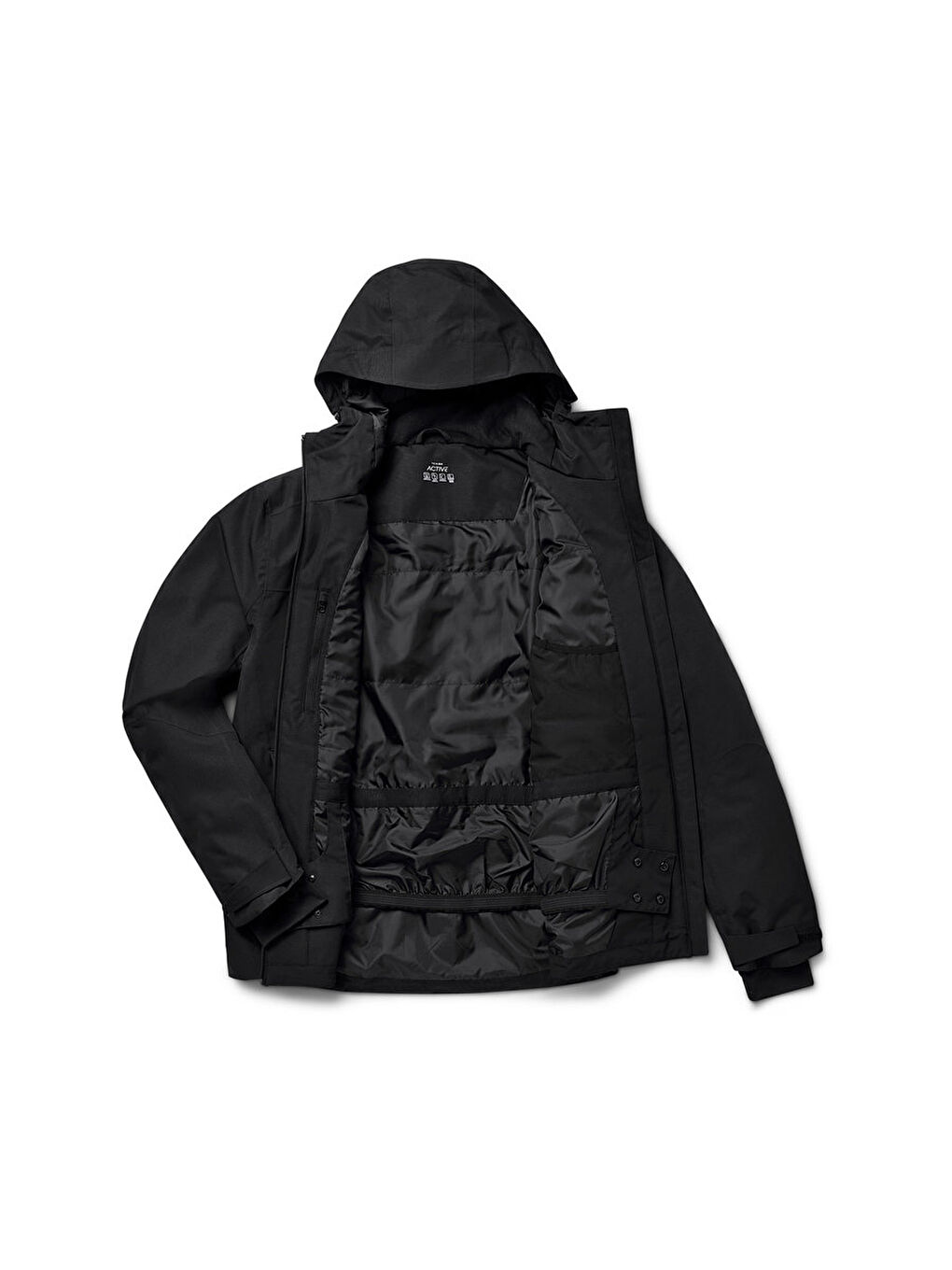 Erkek Kayak Ceketi, Spor, Siyah-4