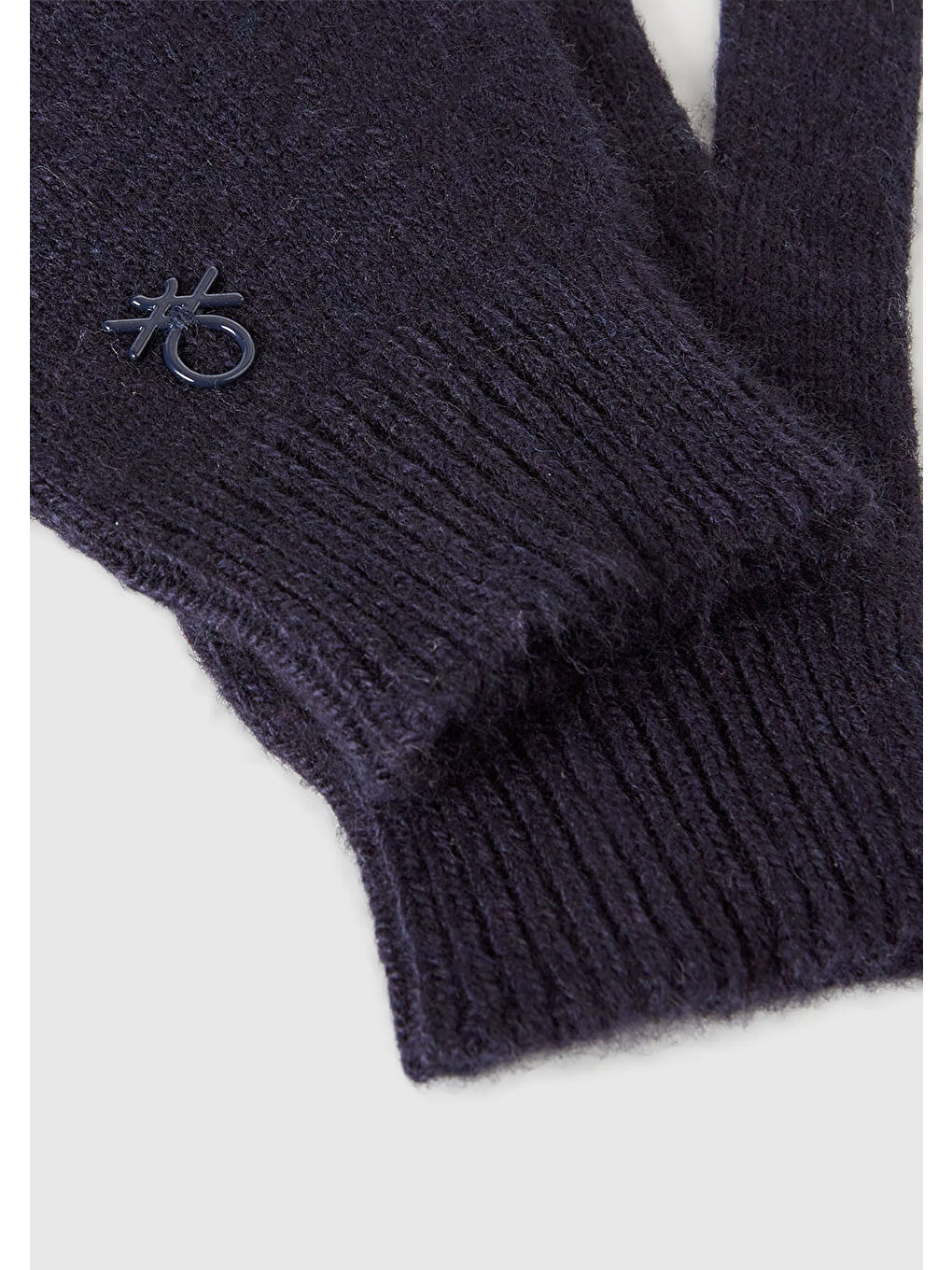 Kız Çocuk Lacivert Yün ve Viskoz Karışımlı Logo Nakışlı Eldiven-2