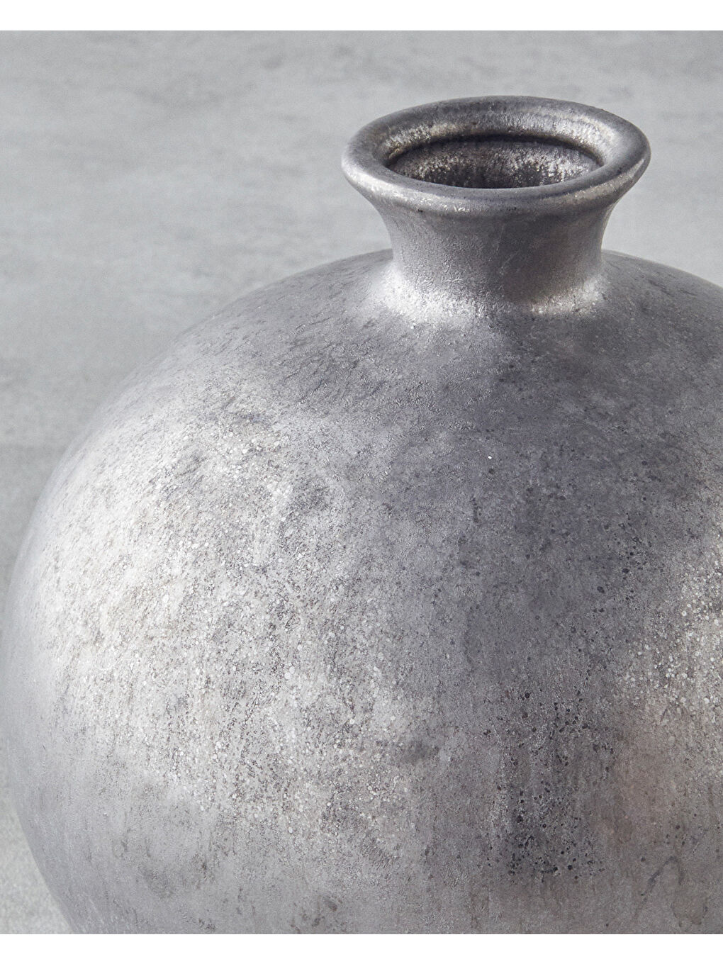 Gri Tresa Seramik Vazo 17 cm Silver-1