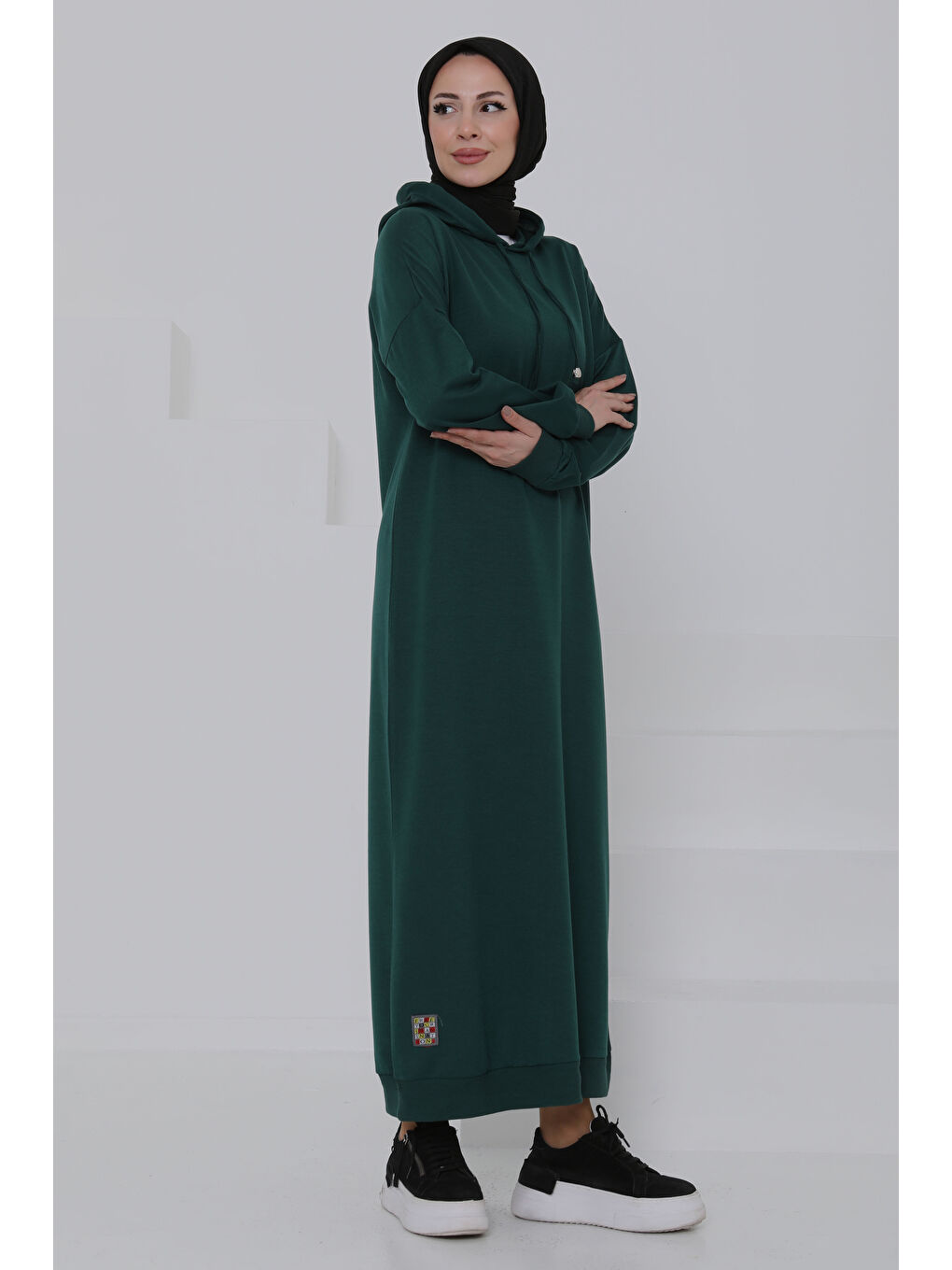 Yeşil Armalı Elbise Zümrüt - 27049-1