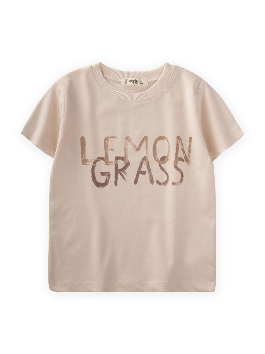 Lemon Grass Baskılı T-Shırt 2-10 Yaş Ekru