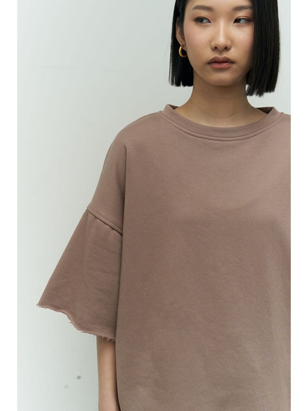 Gri Lion Yırtıklı Boz Oversize T-shirt Eşofman Takım-4