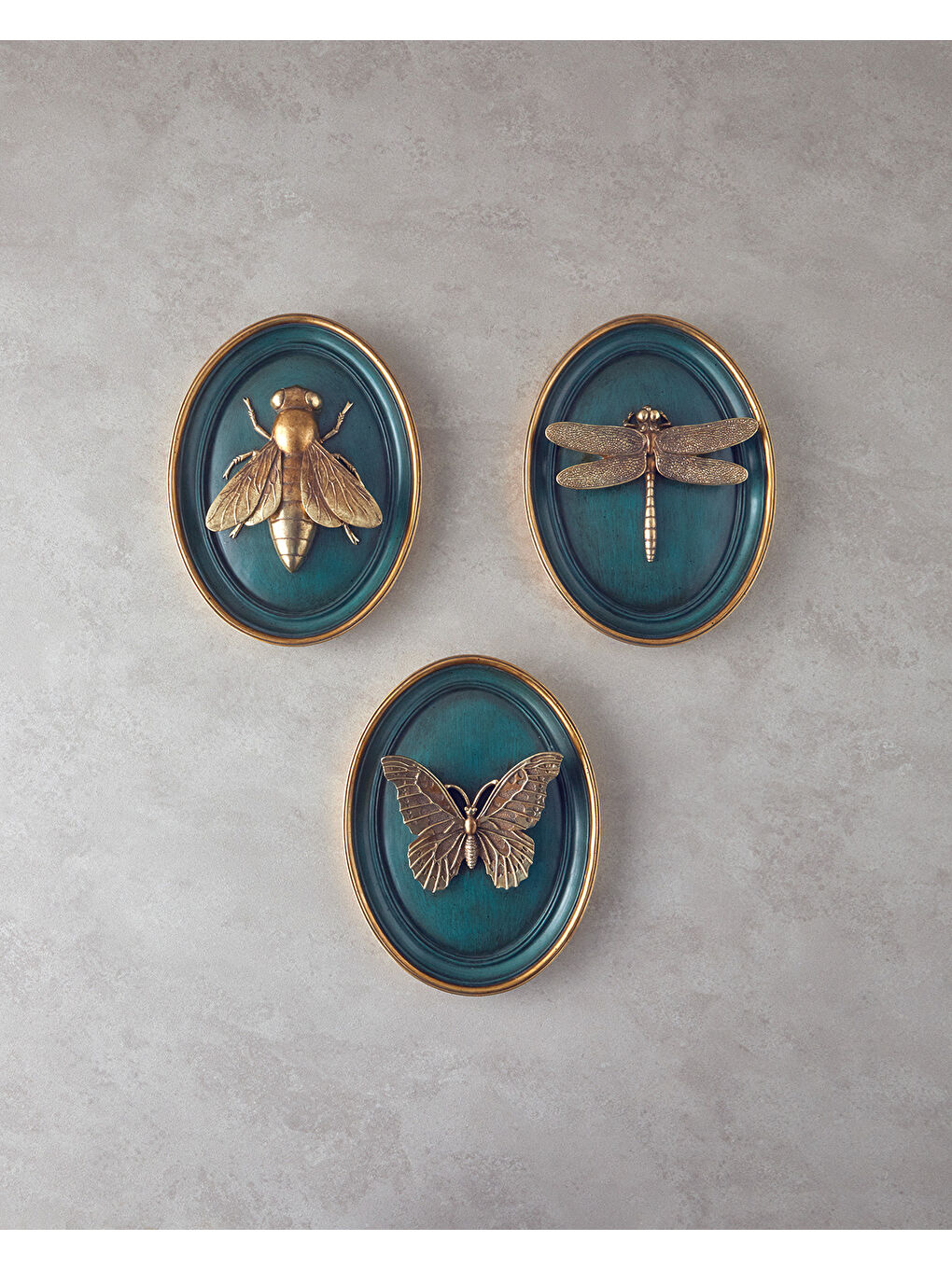 Yeşil Butterfly Polyresin Duvar Aksesuarı Lacivert-4