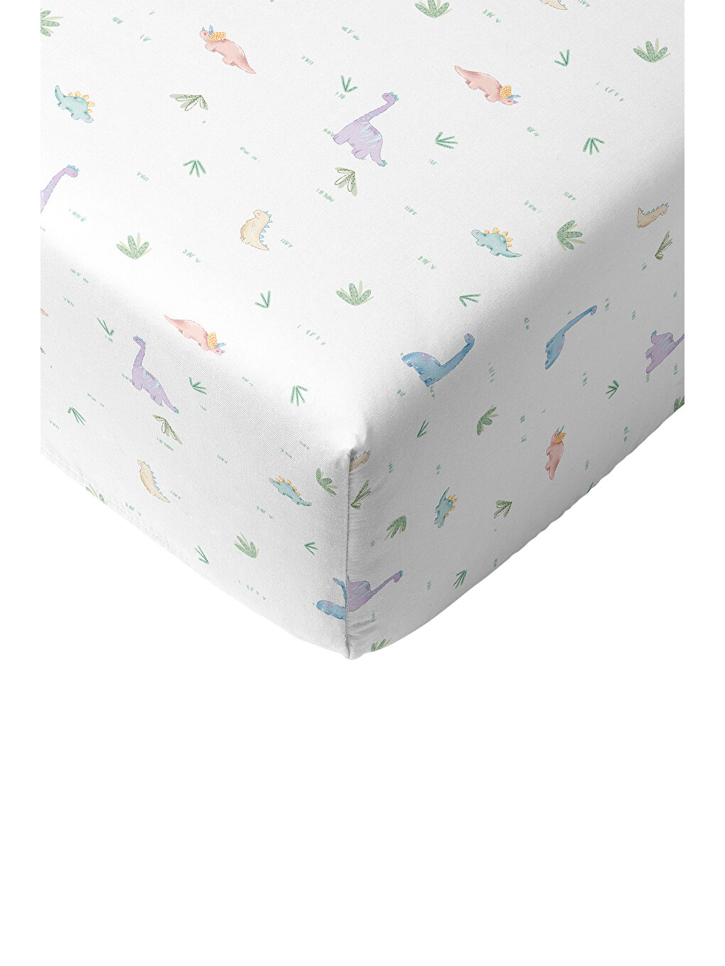 Beyaz Dino Saten Fitted Çarşaf - 120x200x30cm-2