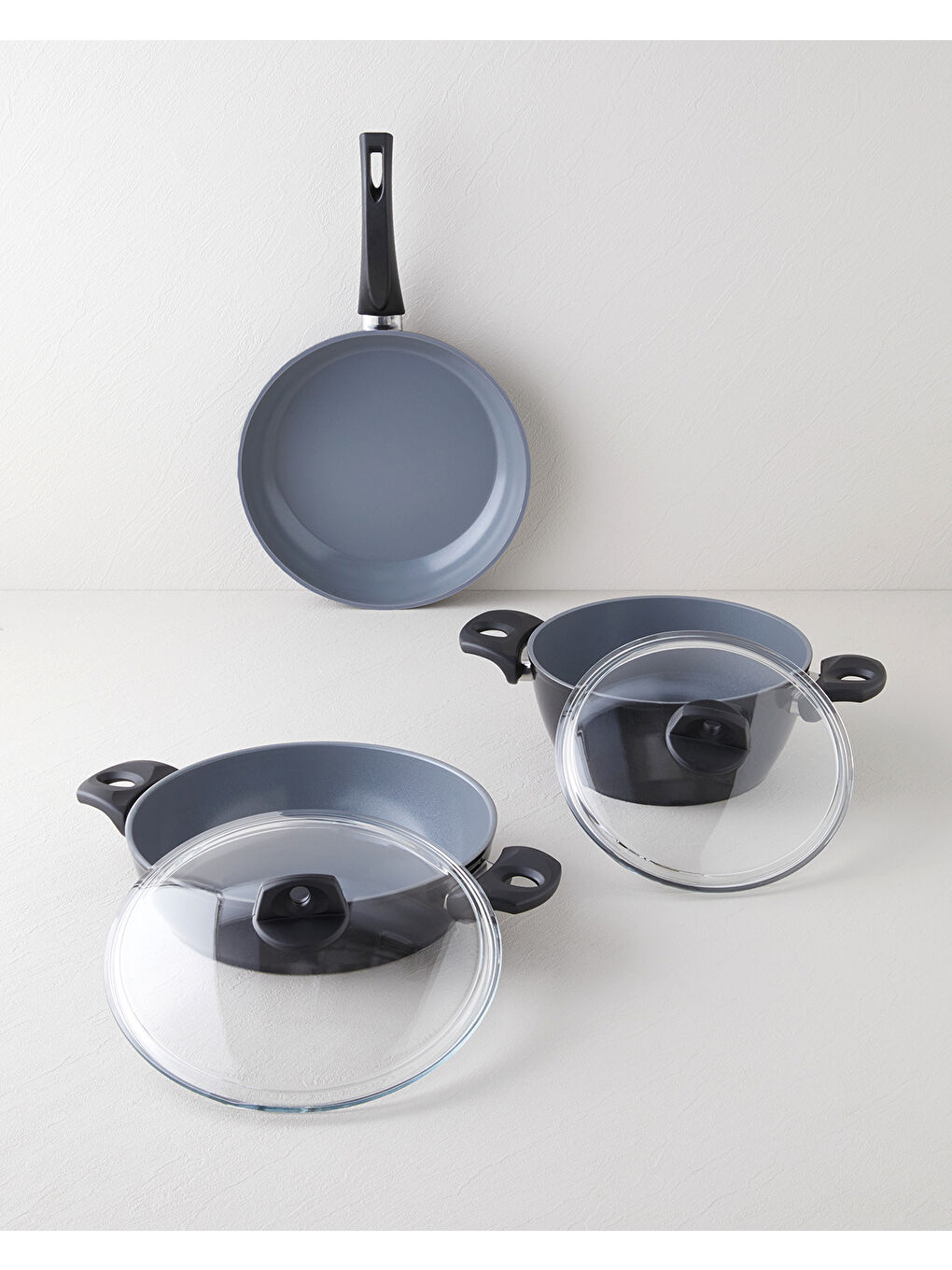 Marcel CeraWell 5 Parça Tencere Seti 22 – 26 – 26 cm Siyah-1