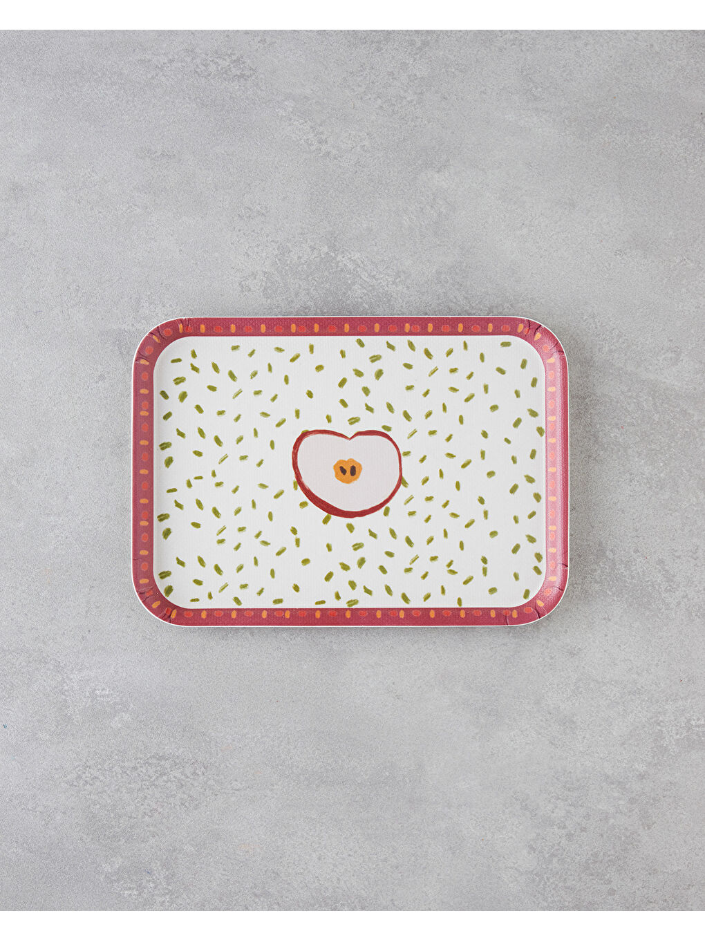 Malic Melamin Kaydırmaz Tepsi 20x28,5 cm Kırmızı