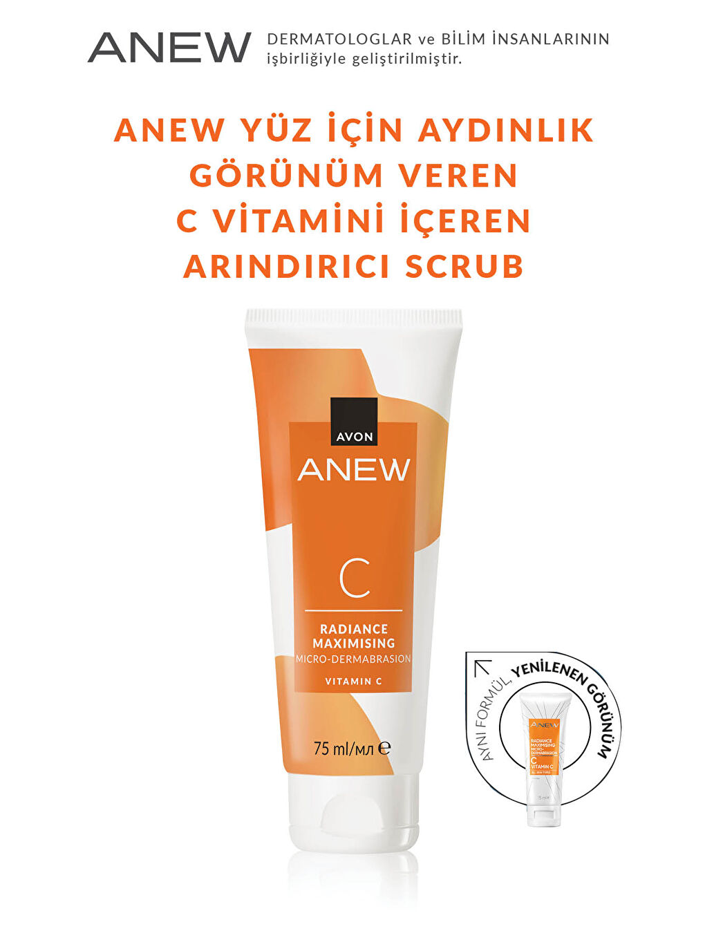 AVON Renksiz Anew Radiance Maximising Mikro Dermabrazyon C Vitamin Arındırıcı Scrub 75 Ml. - 1