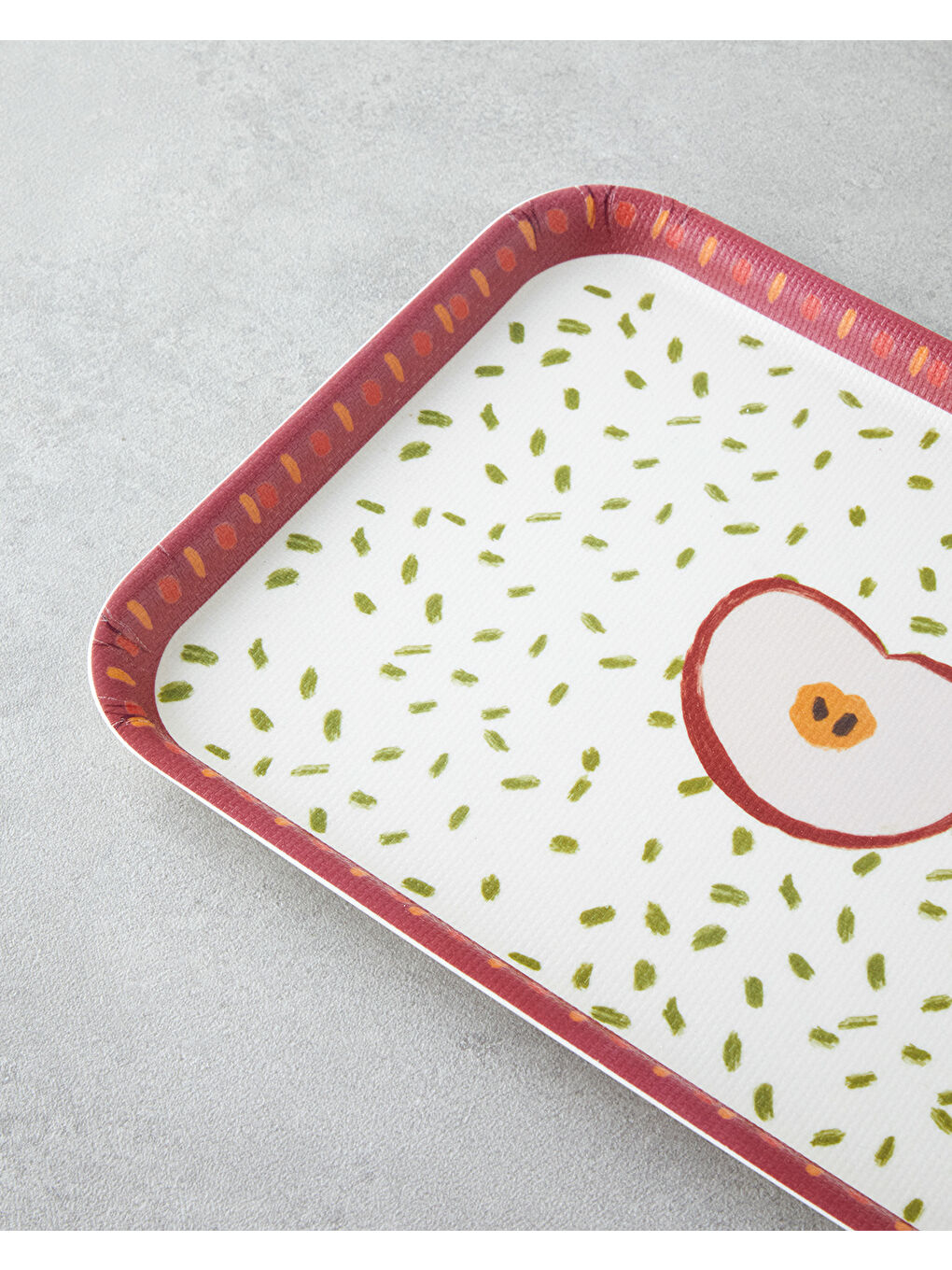 Malic Melamin Kaydırmaz Tepsi 20x28,5 cm Kırmızı-2