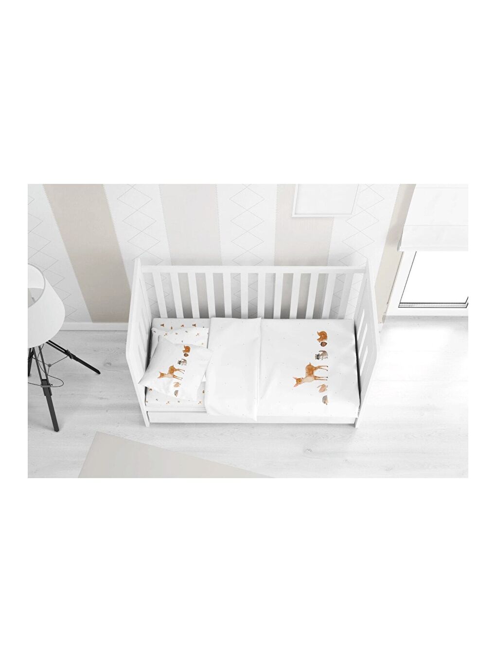 Beyaz Forest Amigos 100% Pamuk Saten Bebek Nevresim Takımı-2